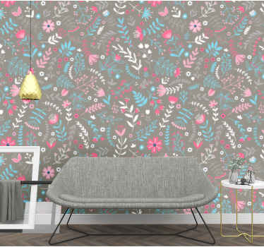 papel de parede floral Estampa floral colorida e elegante - TenStickers