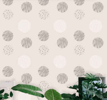 Tapete geometrisch kreisförmiges mustermotiv - TenStickers