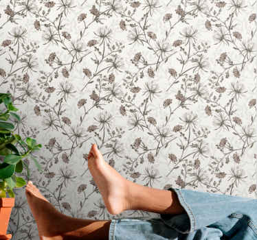 Botanični odtisi tapeta z motivom vrtnice - TenStickers