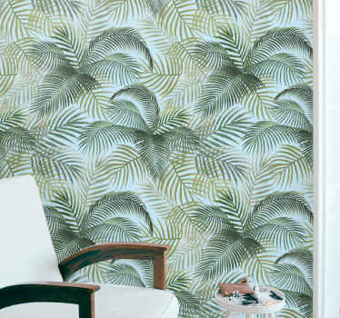 Papel mural naturaleza hojas de palmera tropical - TenVinilo