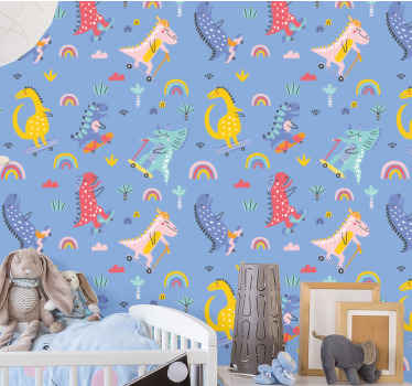 恐竜 壁紙 スケートをする恐竜 - TENSTICKERS