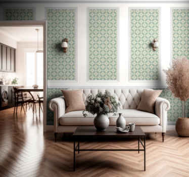 Papier peint moulure avec bordure florale - TenStickers