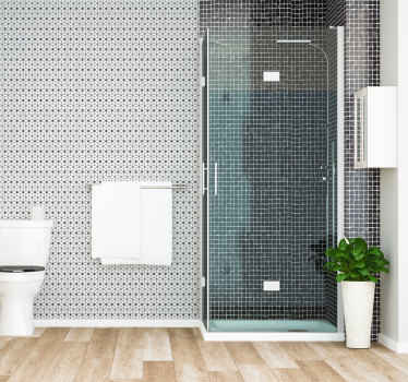 Papier peint salle de bain mosaïque grise - TenStickers