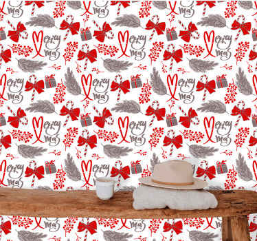 Festive Holiday Elements christmas wallpaper - TenStickers