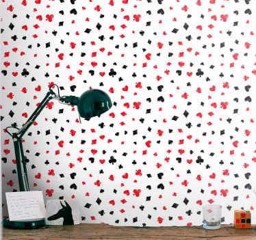 Papier peint moderne symboles de cartes à jouer - TenStickers