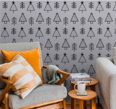 Pine Pattern Decor christmas wallpaper - TenStickers