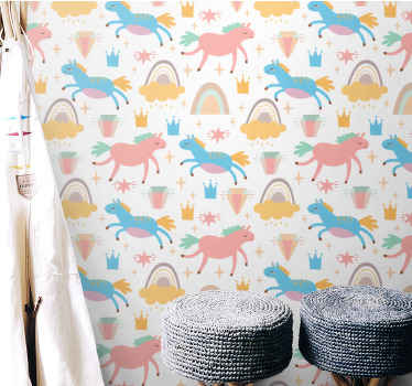 Tapete za zid  životinjske jednorog bajka - TenStickers