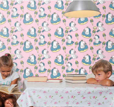 墙纸 艺术 独角兽泳池派对 - TenStickers