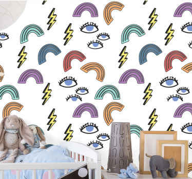 Modern rainbows Childrens Wallpaper - TenStickers