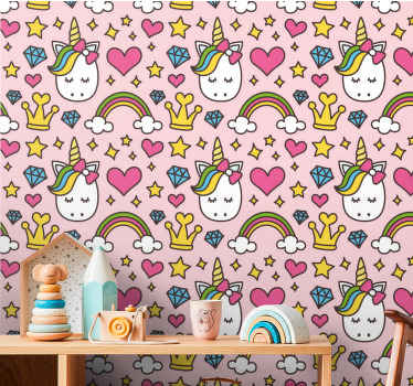 Roztomilé detské tapety dúhy a jednorožcov - Tenstickers