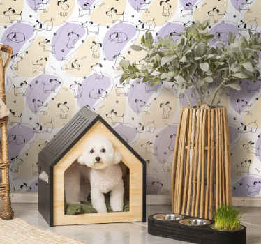 nordic dog pattern dogs wallpaper - TenStickers