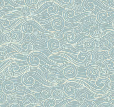 wave drawing pattern Bathroom wallpaper - TenStickers