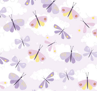 Papel tapiz mariposas delicada danza rosa - TenVinilo