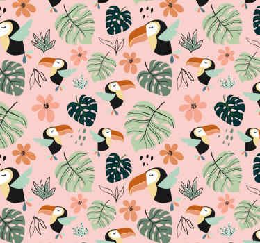 Jungle fugle og planter soveværelse tapet - TenStickers