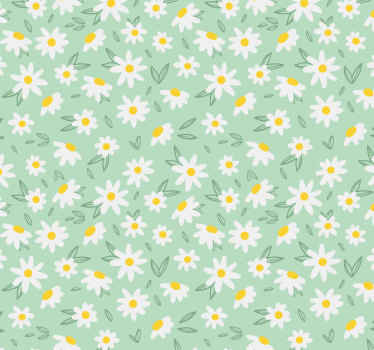 Tapete Natur Gänseblümchen auf grünem Hintergrund - TenStickers