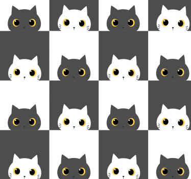 Tapeten Schlafzimmer Schwarze und weiße katzen im film - TenStickers
