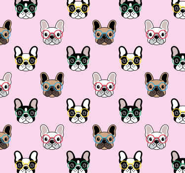 Tapeten Schlafzimmer Französische bulldogge mit brille - TenStickers