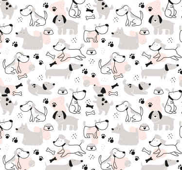 Tapeten Schlafzimmer Graues hundemuster - TenStickers