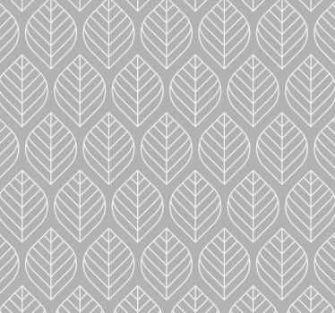 Scandic leaf style light grey Modern Wallpaper - TenStickers