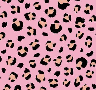 Tapete Kinderzimmer Schwarz-rosa aquarell leopardenmuster - TenStickers