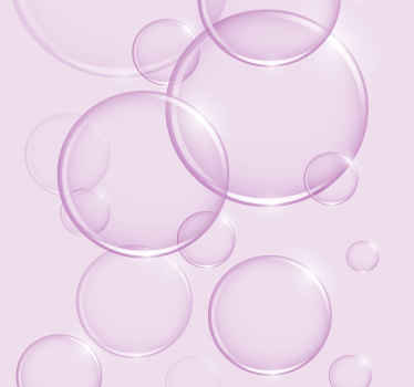 Pink Bubbles Kids Pattern Wallpaper - TenStickers