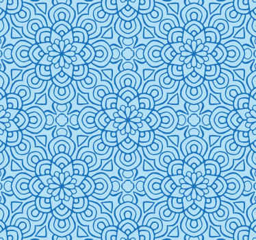 Wohnzimmer Tapete Blaue Mandala-Blume - TenStickers