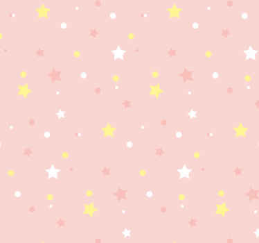 Papel pintado bebé estrellas de fondo rosa - TenVinilo