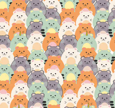 Moderne Tapete Mehrfarbige hamster essen - TenStickers