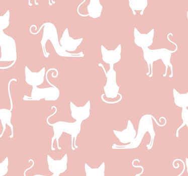 Feline Silhouette cats wallpaper - TenStickers