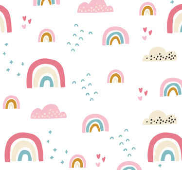 Papel pintado nórdico de arcoíris color pastel - TenVinilo