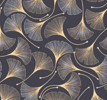 Papel pintado moderno Hojas de ginkgo en forma de abanico - TenVinilo