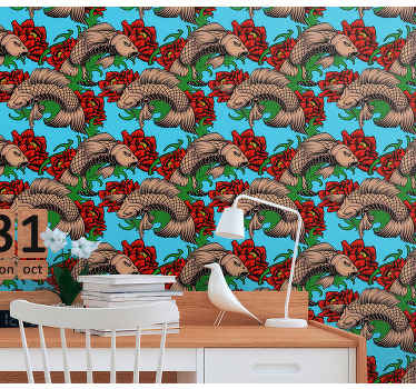 Katteblomsterfusion katte tapet - TenStickers