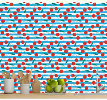 Papel tapiz cocina patrón de fruta abstracta - TenVinilo