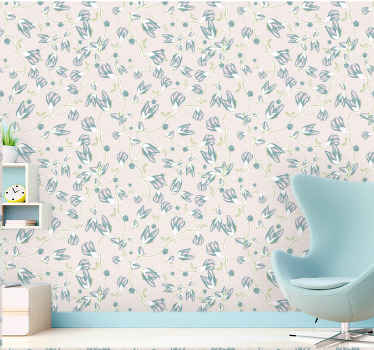 tapety na stenu kvety jemná potlač kvetov - Tenstickers