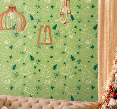 Festive Holiday Motifs christmas wallpaper - TenStickers