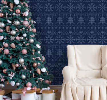 Festive Knit Pattern christmas wallpaper - TenStickers