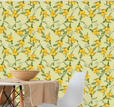 Carta da parati floreale immagini floreali di agrumi - TenStickers