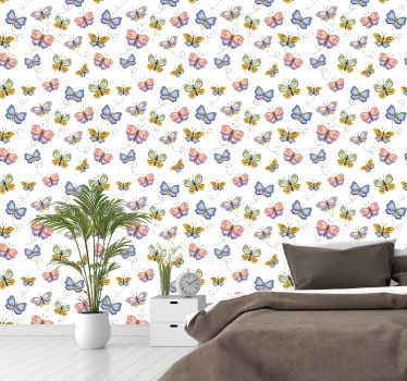 Papel pintado mariposas multicolores - TenVinilo