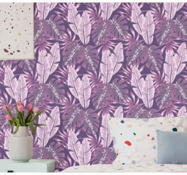 Lilla maranta blomst tapet - TenStickers