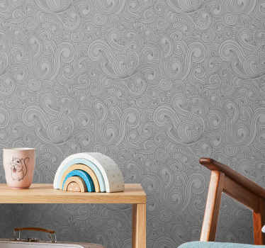 Vrtinčaste črte abstraktno tapeta - TenStickers