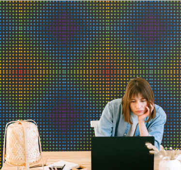 Geometrische puntmatrix abstract behang - TenStickers