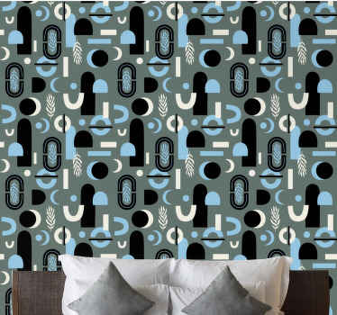 Papel tapiz moderno collage de formas geométricas - TenVinilo