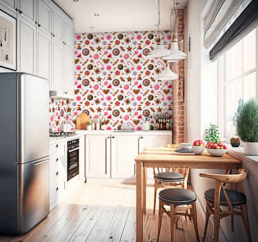 Chocolate candies assortment pattern kitchen wallpaper - TenStickers