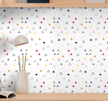 Papel pintado nórdico Coloridos triángulos huecos y sólidos - TenVinilo
