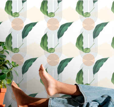 tapeta listy listový geometrický - Tenstickers
