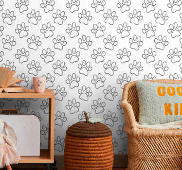 Paw Print Design cats wallpaper - TenStickers