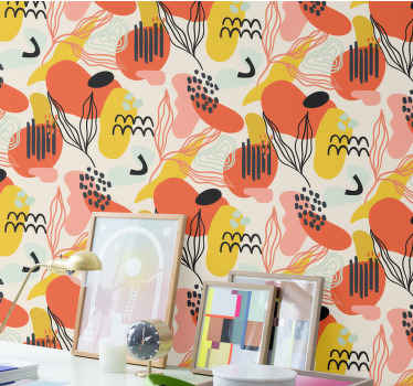 墙纸 艺术 抽象有机形状 - TenStickers