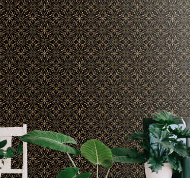 Golden mandala pattern entrance wallpaper - TenStickers