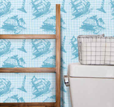 Nautiske skisser tapet kunst - Tenstickers