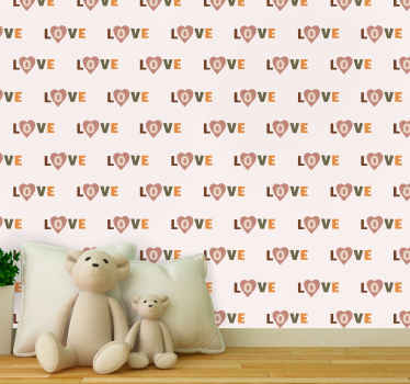 Love Text Pattern lettering wallpaper - TenStickers